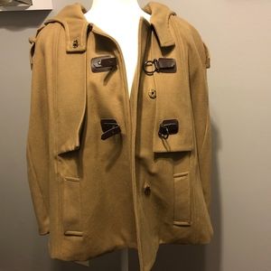 Tan/Camel Cotton and Leather Fall Cape